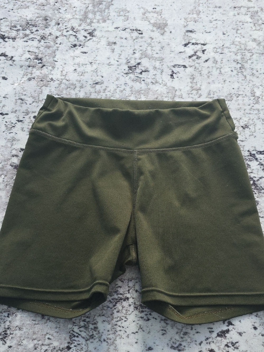 High-Waist Olive Green Bike Shorts for Women
